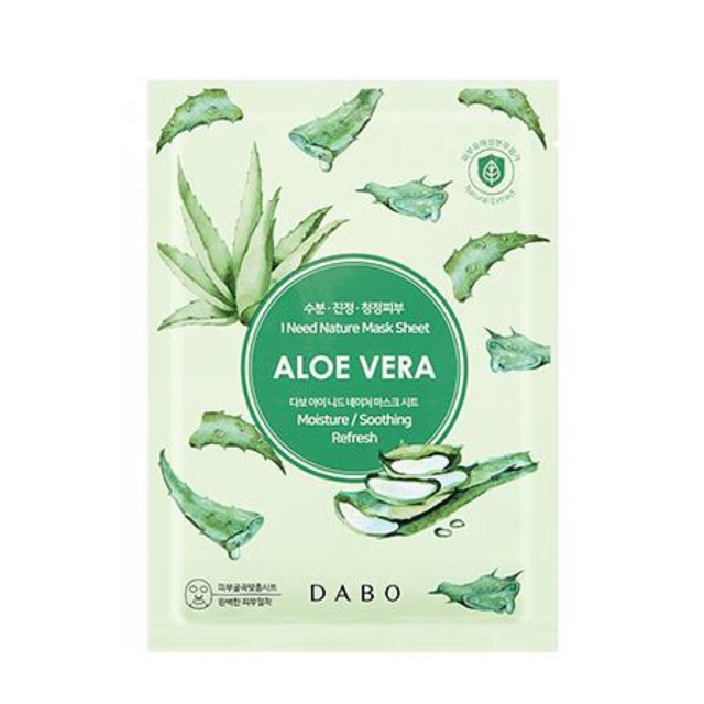 Mặt Nạ Đắp Mặt Tinh Chất Lô Hội Cao Cấp DABO-ALOE VERA 23g Bộ 10 Miếng (HÀNG CHÍNH HÃNG)