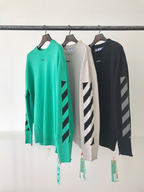 Áo len Off White diag knitted jumper fw20