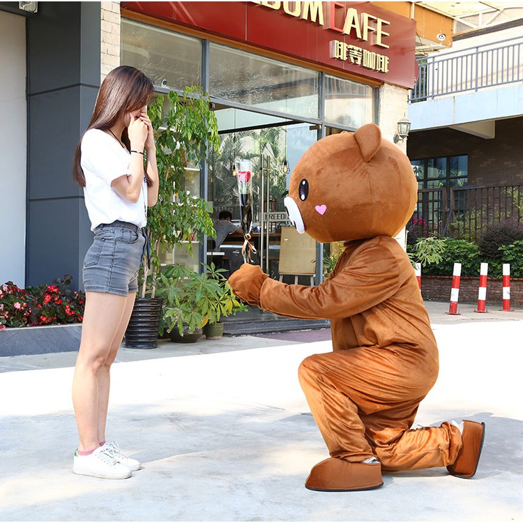 Bộ đồ gấu lầy quần áo hóa trang mascot (tặng túi đựng kẹo)