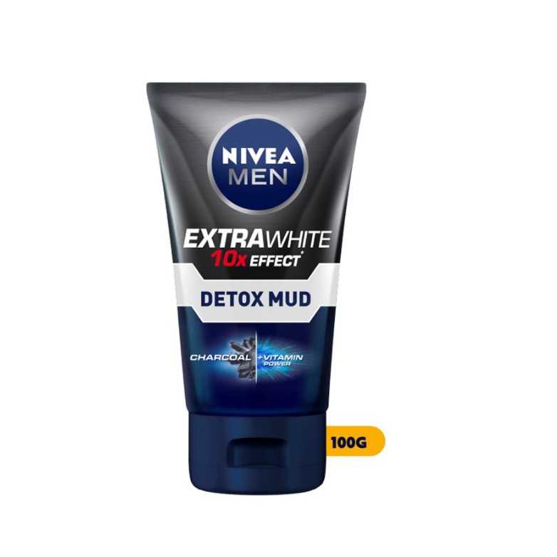 Sữa rửa mặt NIVEA MEN Detox Mud bùn khoáng giúp sáng da & mờ thâm mụn (100g)