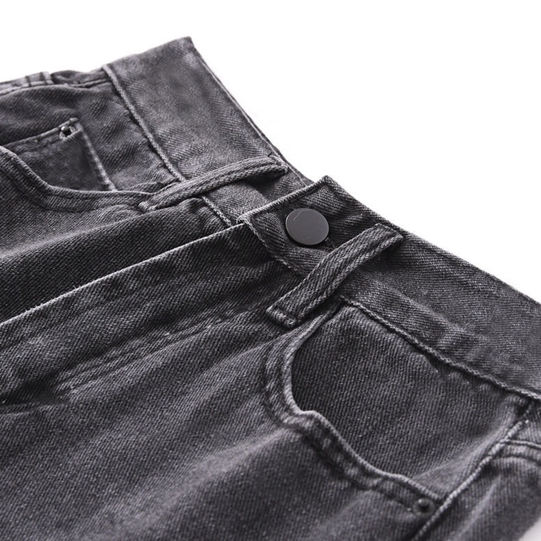 COZOK Quần Đùi denim Rách Dáng Rộng Lưng Cao Thời Trang