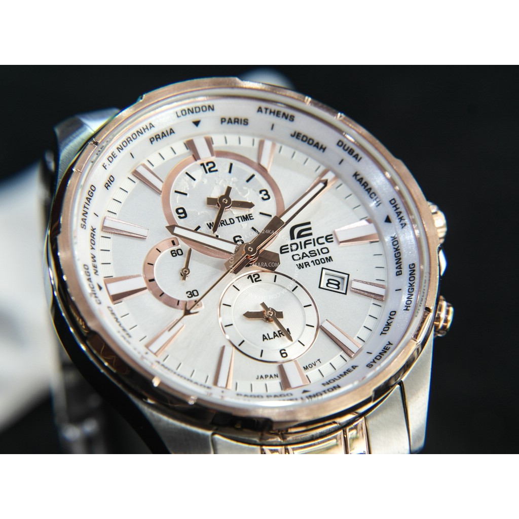 Đồng hồ nam cao cấp Casio Edifice chính hãng EFR-304, dây kim loại.