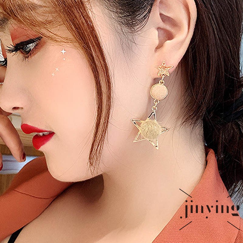 GETNOIVAS Khuyên tai dài hình ngôi sao phong cách Hàn Quốc thanh lịch dành cho nữ