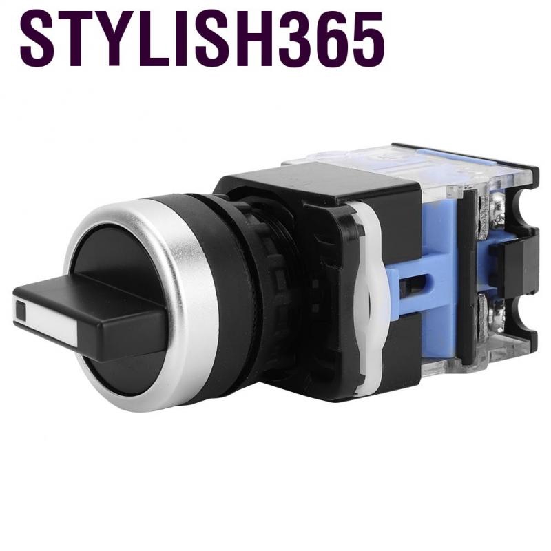 Stylish365 10 Pcs 22mm Push Button Switch  BEM38-20X / 33 Momentary Rotary Selector 3 Position Auto Reset
