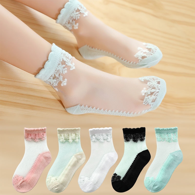 Bộ 5 Đôi Vớ Lưới Mỏng Thoáng Khí Thời Trang Mùa Hè Cho Bé