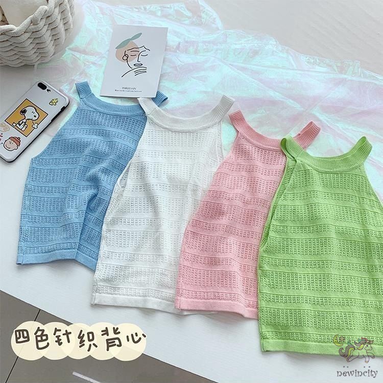 Áo ba lỗ hai dây màu kẹo ngọt thời trang Hàn Quốc dễ thương cho bé gái