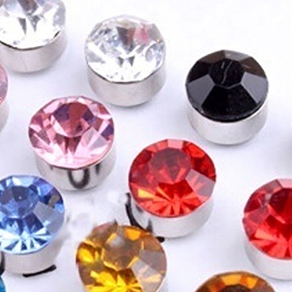 Cặp khuyên tai nam châm hút thiết kế nút tròn đá sang trọng trẻ trung dành cho nam và nữ