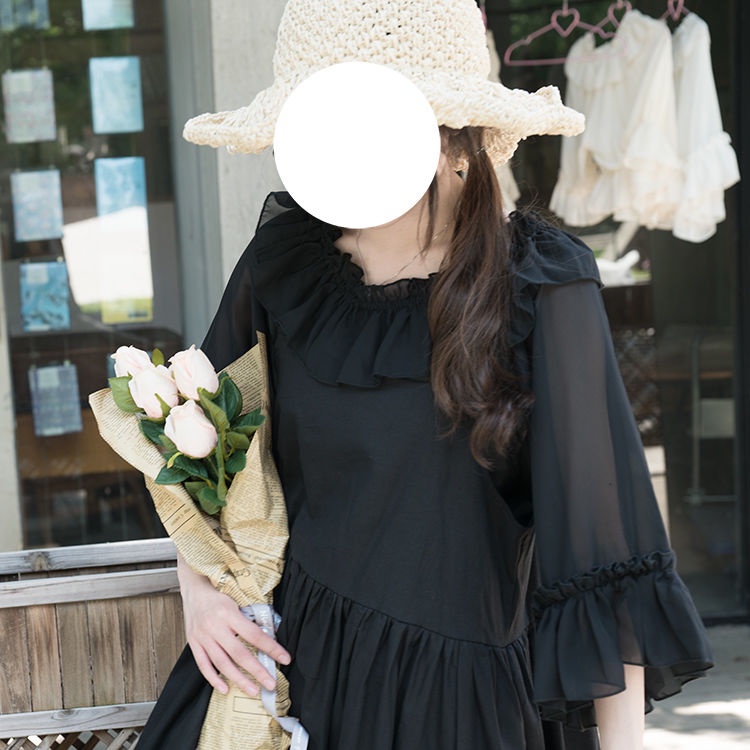 Áo Sơ Mi Voan Tay Loe Dáng Rộng Phong Cách lolita Dễ Thương Thời Trang Xuân Hè Cho Nữ
