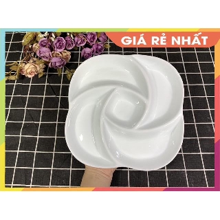 Bộ khay đựng thức ăn có 5 ngăn tiện lợi bằng gốm sứ cao cấp