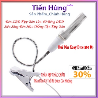 Đèn kẹp bàn 60 bóng led 12W xoay 360 độ siêu sáng chống cận để bàn học đèn kẹp làm nail nối mi phun xăm