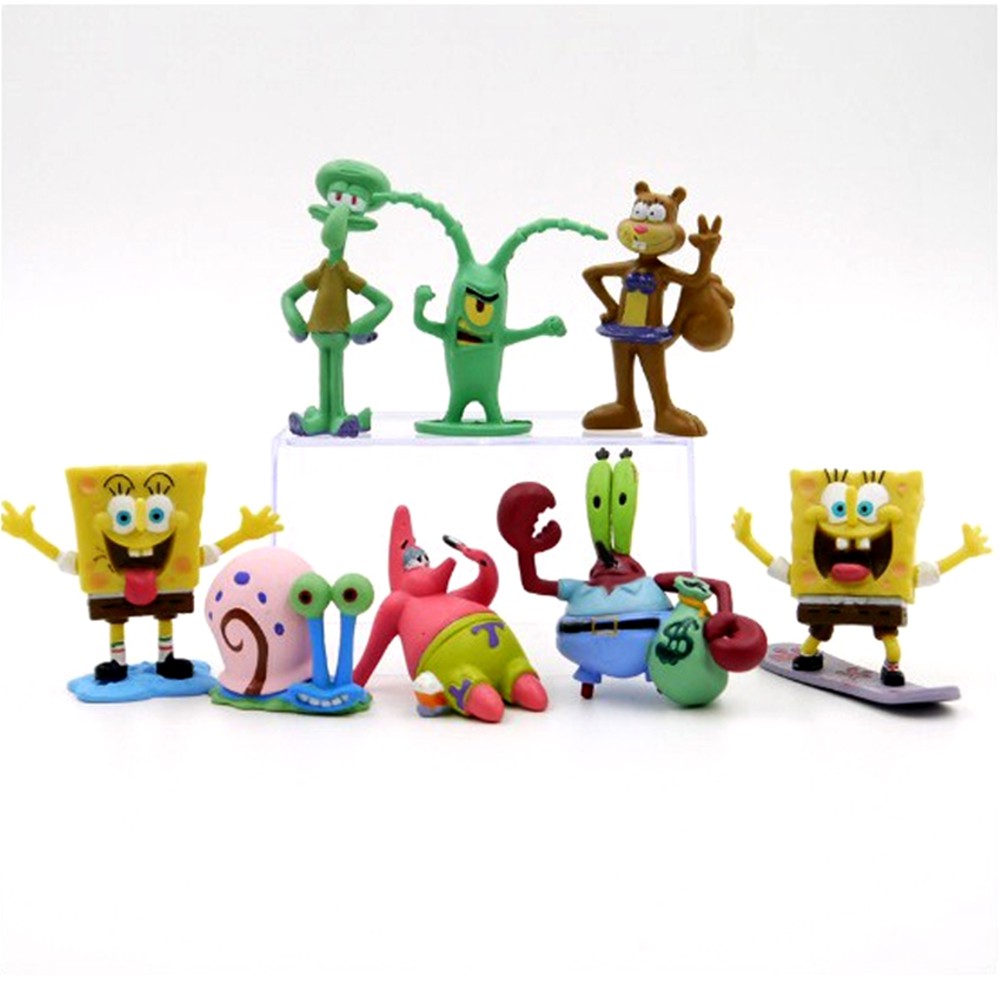 Bộ 08 Mô Hình Nhân Vật Bọt Biển Tinh Nghịch - Sponge Bob