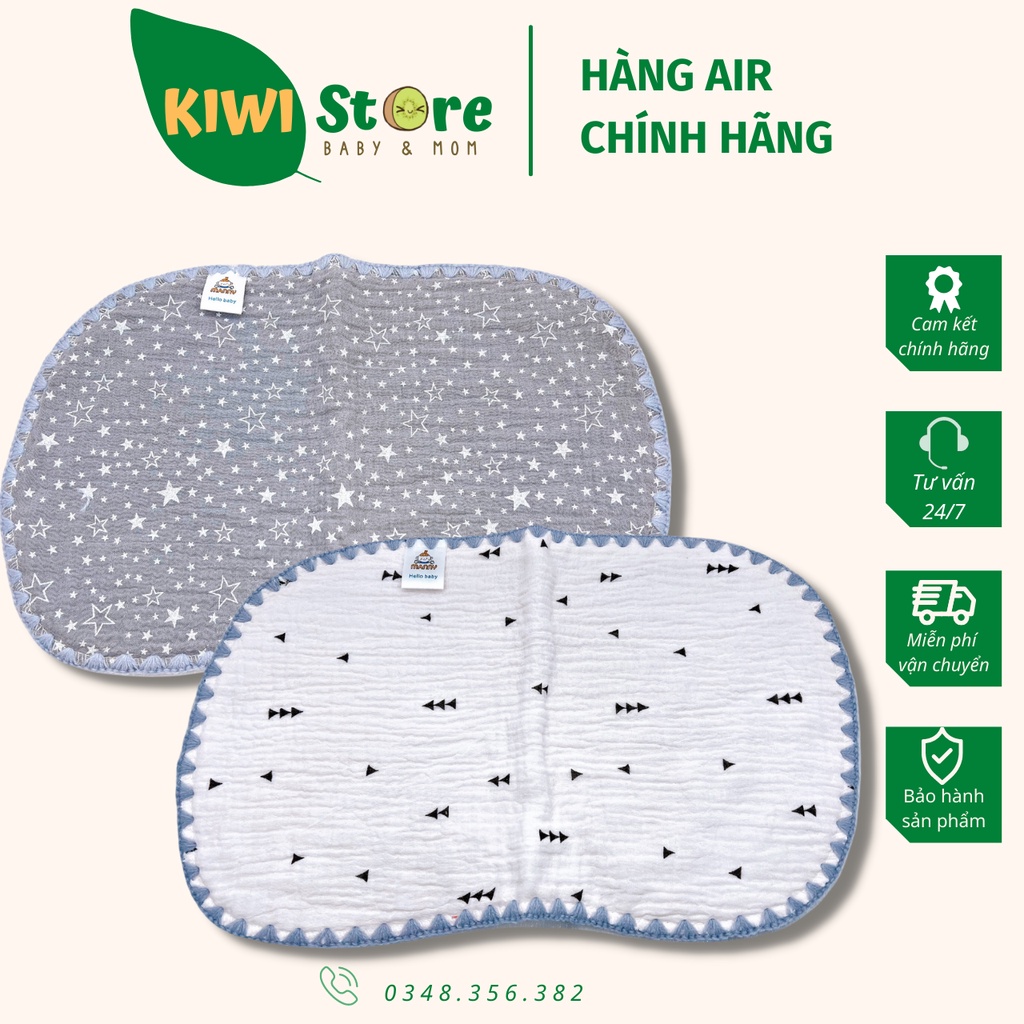 Gối xô lót đầu Manny Muslin Tree 10 lớp cao cấp cho bé