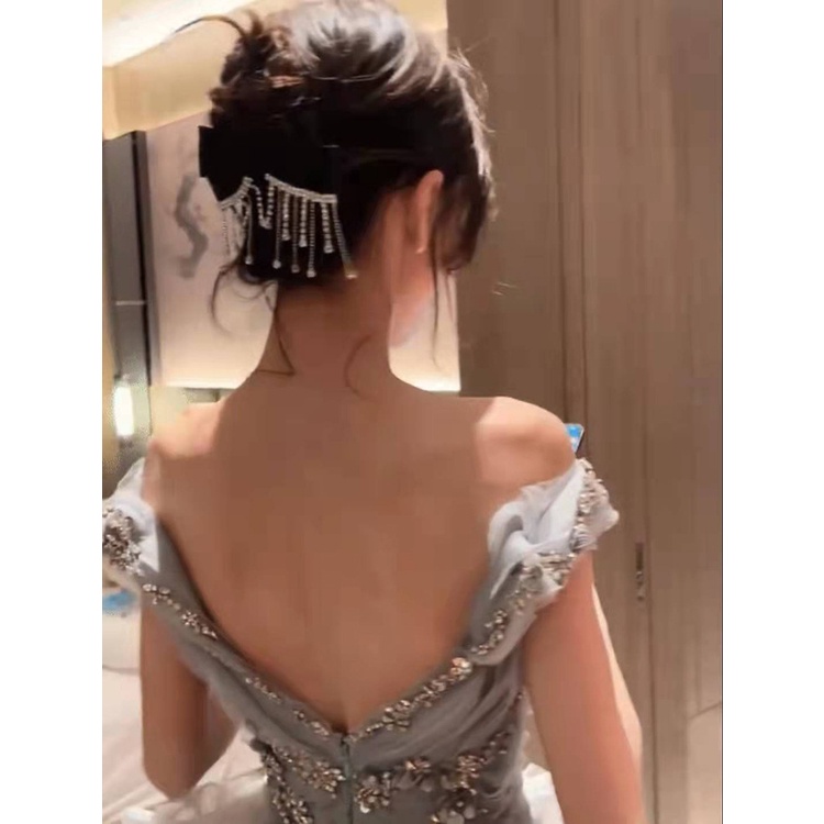 Kẹp tóc nơ đính đá sang chảnh phong cách Hàn Quốc cho nữ