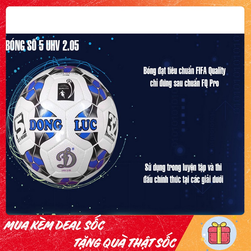 Bóng Động Lực UHV 2.05 SỐ 5 - Quả bóng đá tập luyện đạt chuẩn FIFA, có kèm kim bơm và lưới