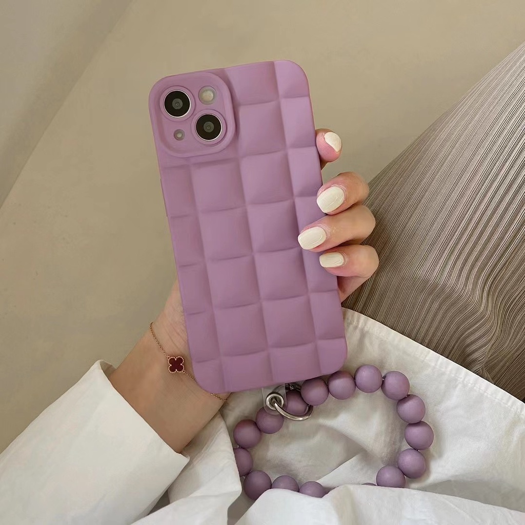 Ốp Điện Thoại Mềm Hình Vuông Màu Tím Khoai Môn Cho Iphone14proamx 14plus 12 pro max 11 pro max xs max xr x 13proamx plus