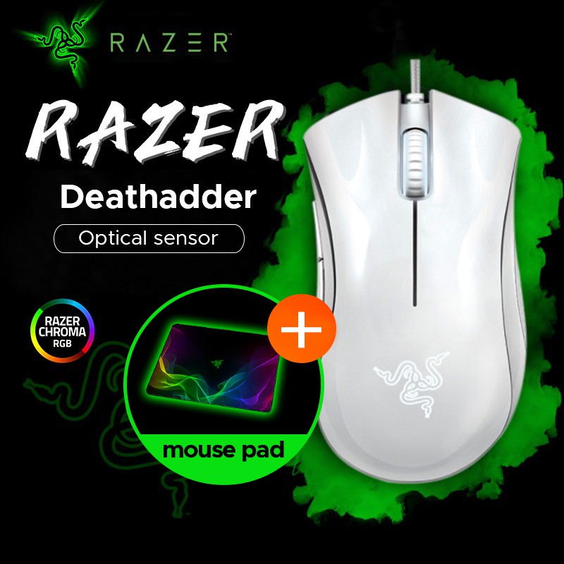 Chuột Chơi Game Razer Deathadder Essential Chính Hãng Có Dây 5 Nút Độc Lập Cảm Ứng Dành Cho Laptop / Pc