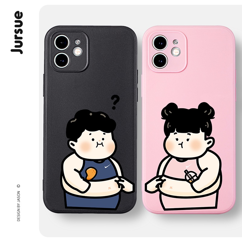 Ốp điện thoại JURSUEcặp đôi hoạt hình dễ thương đẹp IPHONE 13 12 11 PRO MAX SE 2020 X XR XS ip 8 7 6 6S PLUS kute 1270