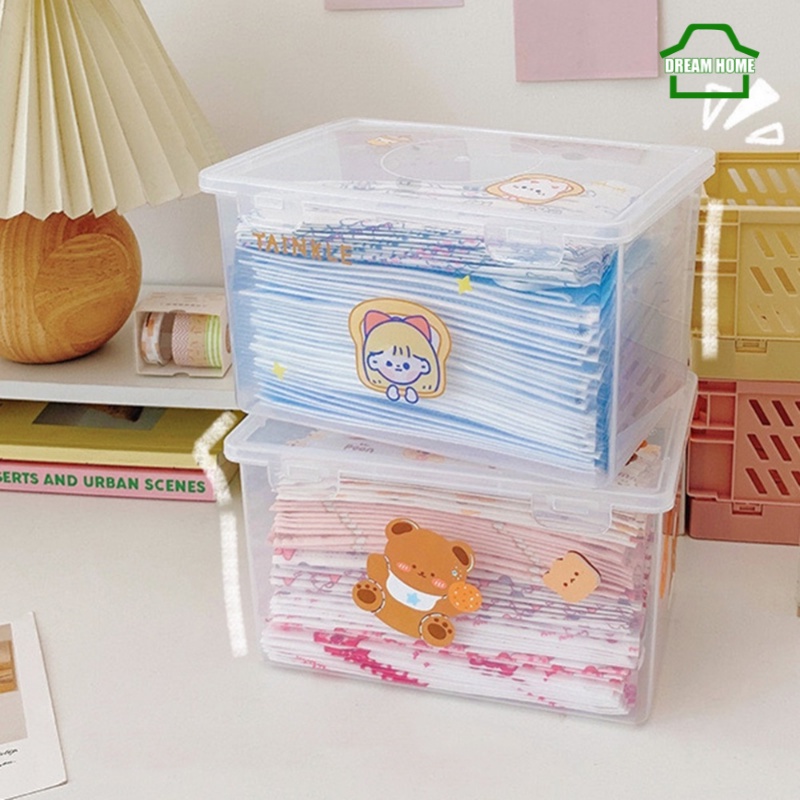 Hộp Đựng Sắp Xếp Vật Dụng Sức Chứa Lớn Trong Suốt Để Bàn Sắp Xếp Gọn Gàng Cho Học Sinh