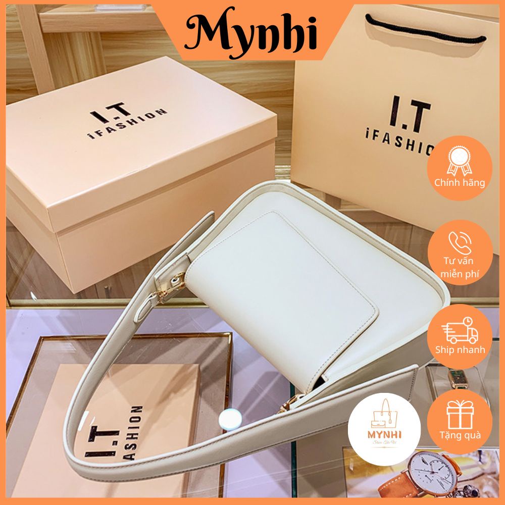 Túi đeo chéo MYNHI túi xách tay đeo vai màu trơn phong cách phương tây thời trang SMN316