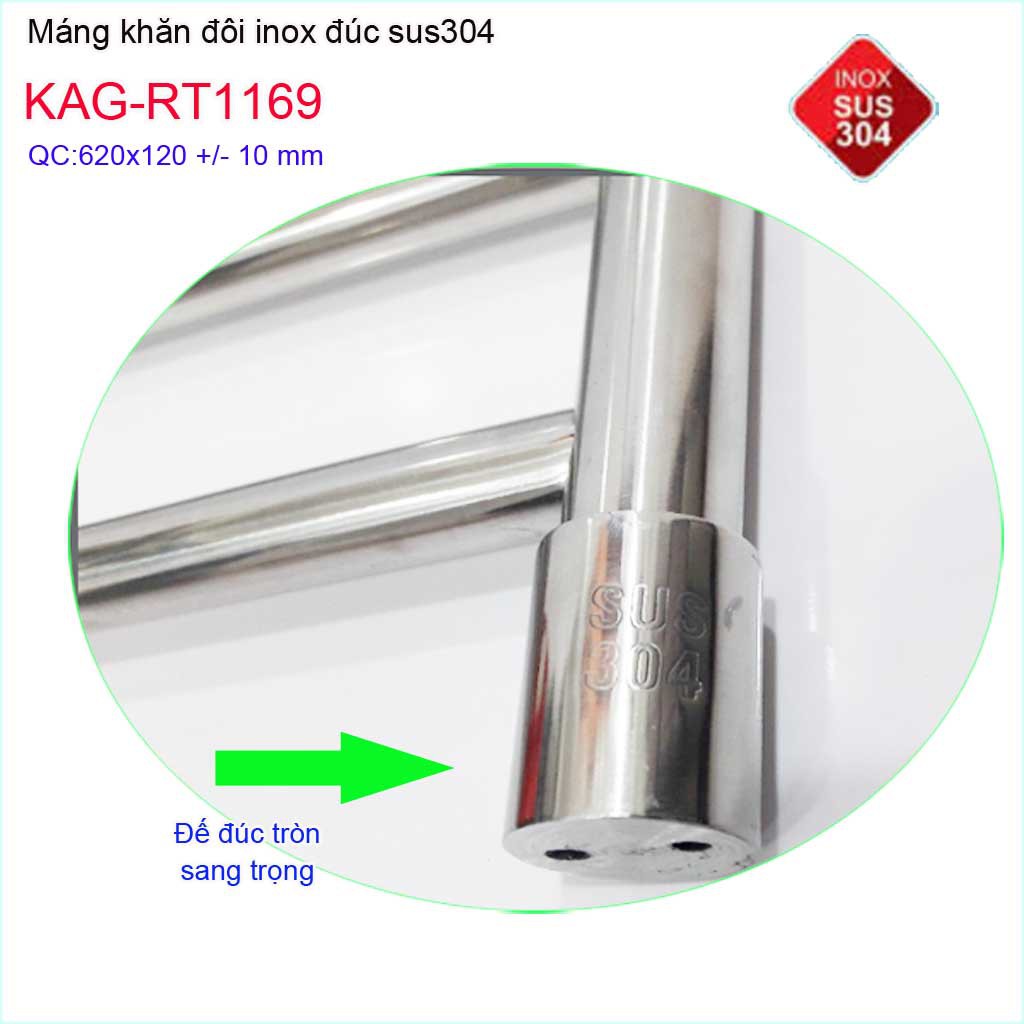 Giá treo khăn inox 304, giá vắt khăn, thanh treo khăn Roto KAG-RT1169