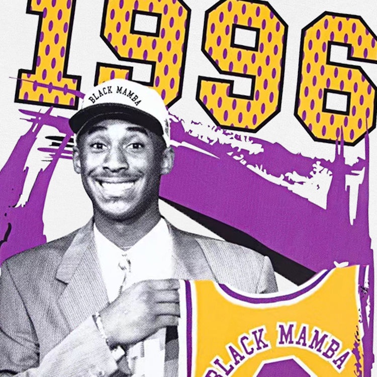 Áo Thun Tay Ngắn Màu Đen In Hình kobe 1996 Phong Cách vintage Mỹ