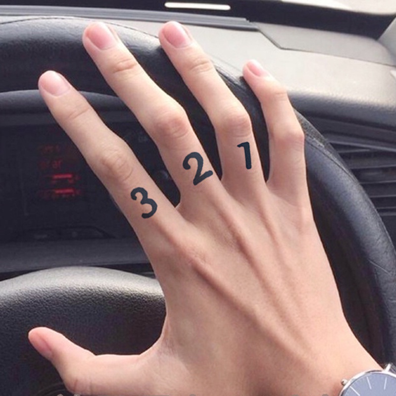 Miếng Dán Hình Xăm Tạm Thời Chống Nước Lâu Trôi Họa Tiết Chữ Cái