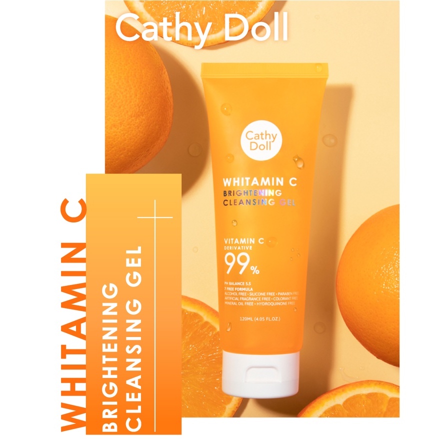 Gel rửa mặt dưỡng trắng da mờ thâm Cathy Doll Whitamin C Brightening Cleansing Gel 120ml