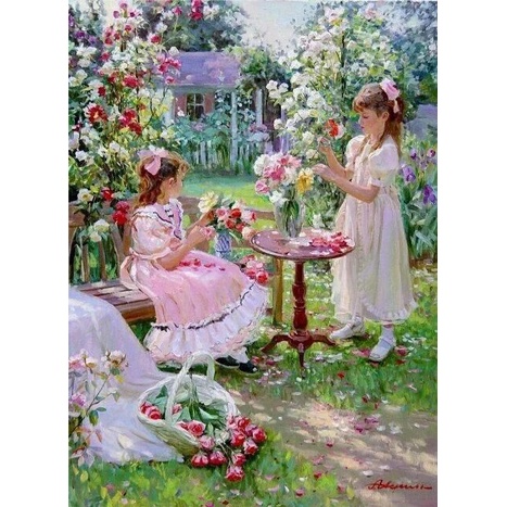 Bộ tranh đính đá 5D họa tiết công chúa hoạt hình độc đáo kích thước 30x40cm DIY dùng trang trí