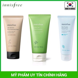 Sữa Rửa Mặt Innisfree 150ml (Trà xanh, Tro núi lửa, Bija)