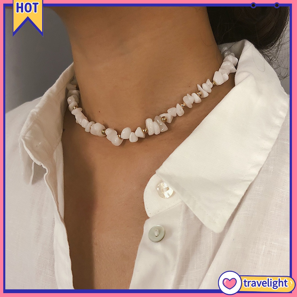 Vòng cổ choker đính đá phong cách Bohemian thời trang đi biển mùa hè cho nữ