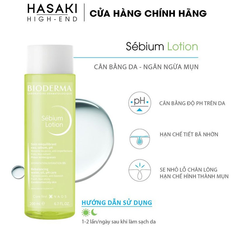 Dung Dịch Cân Bằng Da Bioderma Cho Da Dầu, Hỗn Hợp Sebium Lotion 200ml