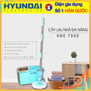 Cây Lau Nhà Đa Năng 360 Độ  Hyundai Hàn Quốc HDE 7900 Có Tay Kéo Tiện Lợi Vắt Cực Khô Lau Cực Sạch