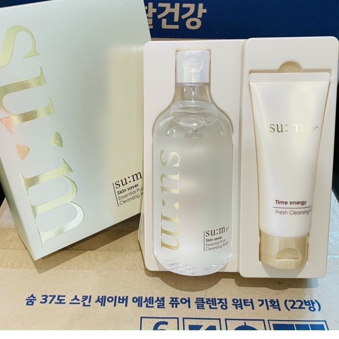 [DATE 2025 ]Set nước tẩy trang Su:m37 Skin Saver Essential Cleansing Water 400ml (TẶNG SỮA RỬA MẶT)