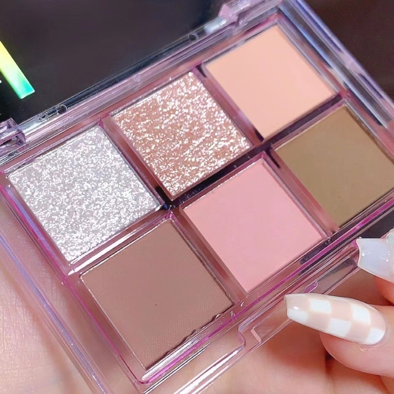 Bảng mắt 6 ô MOTY eye palette nhỏ gọn nhũ bling bling