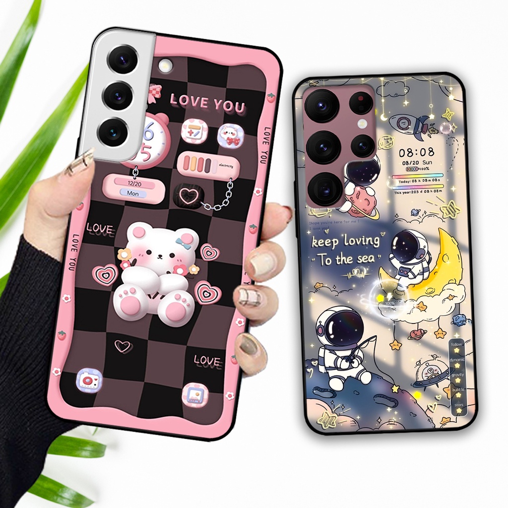 Ốp lưng Samsung S22 - S22 PLus - S22 Ultra - S22+ hình gấu, vũ trụ ngân hà chibi. ốp chống sốc bền đẹp