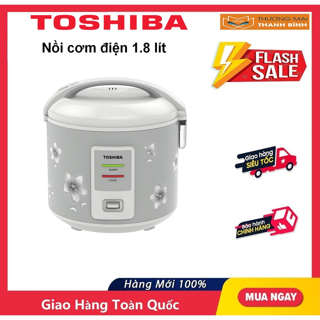 [Mã ELHADEV giảm 4% đơn 300K] Nồi Cơm Điện Toshiba 1.8 Lít RC-18JFM2(H)VN