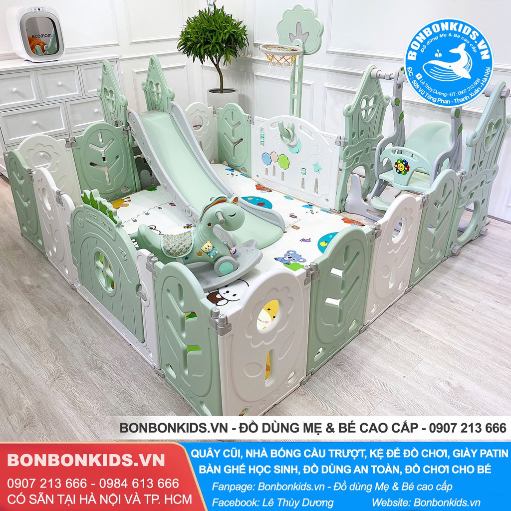 Combo Quây Full Set Baby-Cosi Quây lá gấp gọn - Nhà bóng cho bé