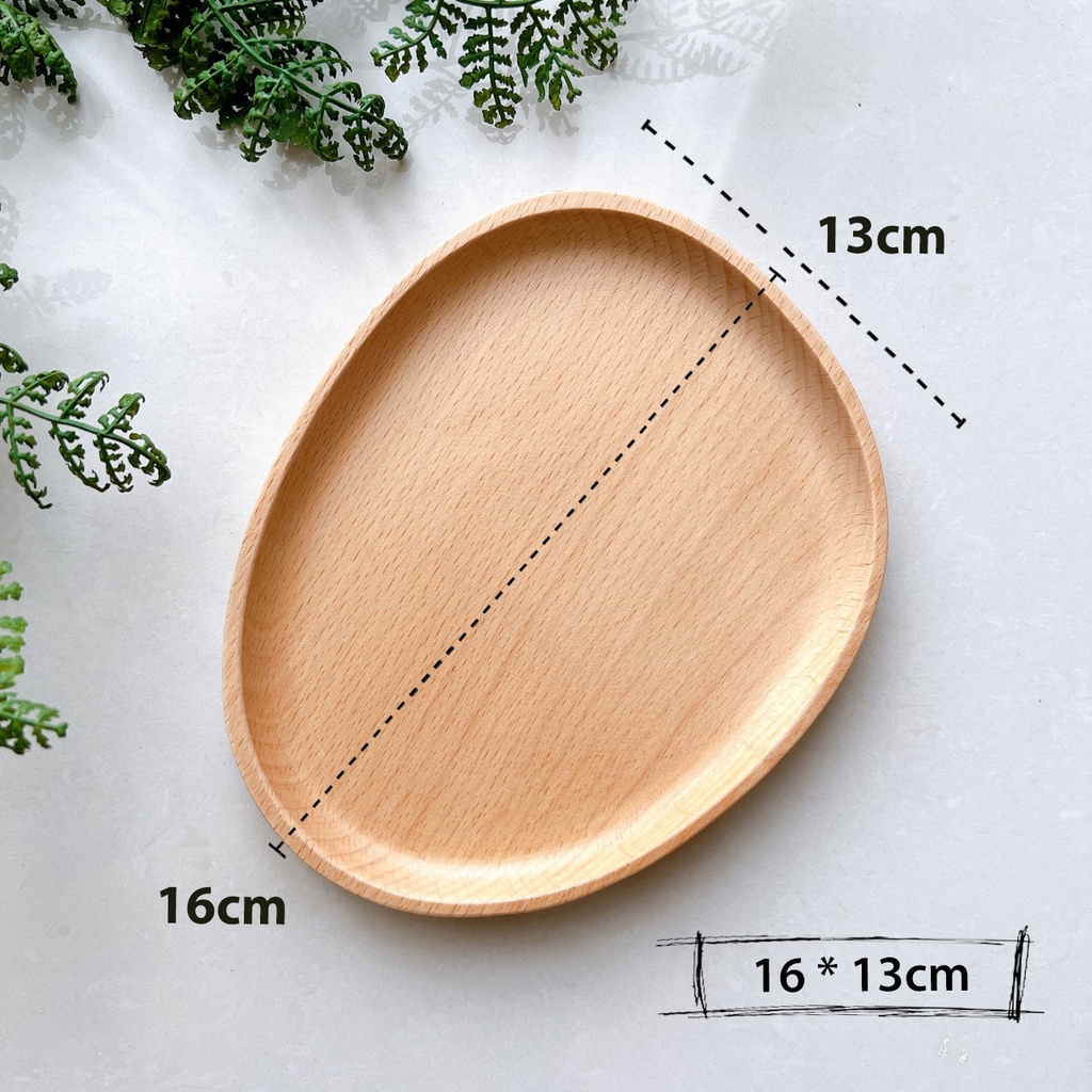 Khay gỗ hình đá cuội, khay gỗ sồi beech cao cấp decor, chụp ảnh sản phẩm