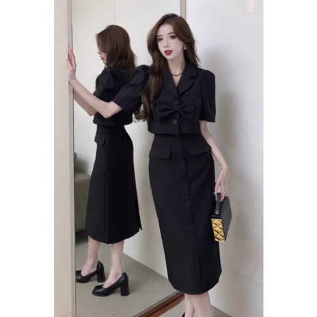 Set váy vest gắn nơ sang chảnh 1249