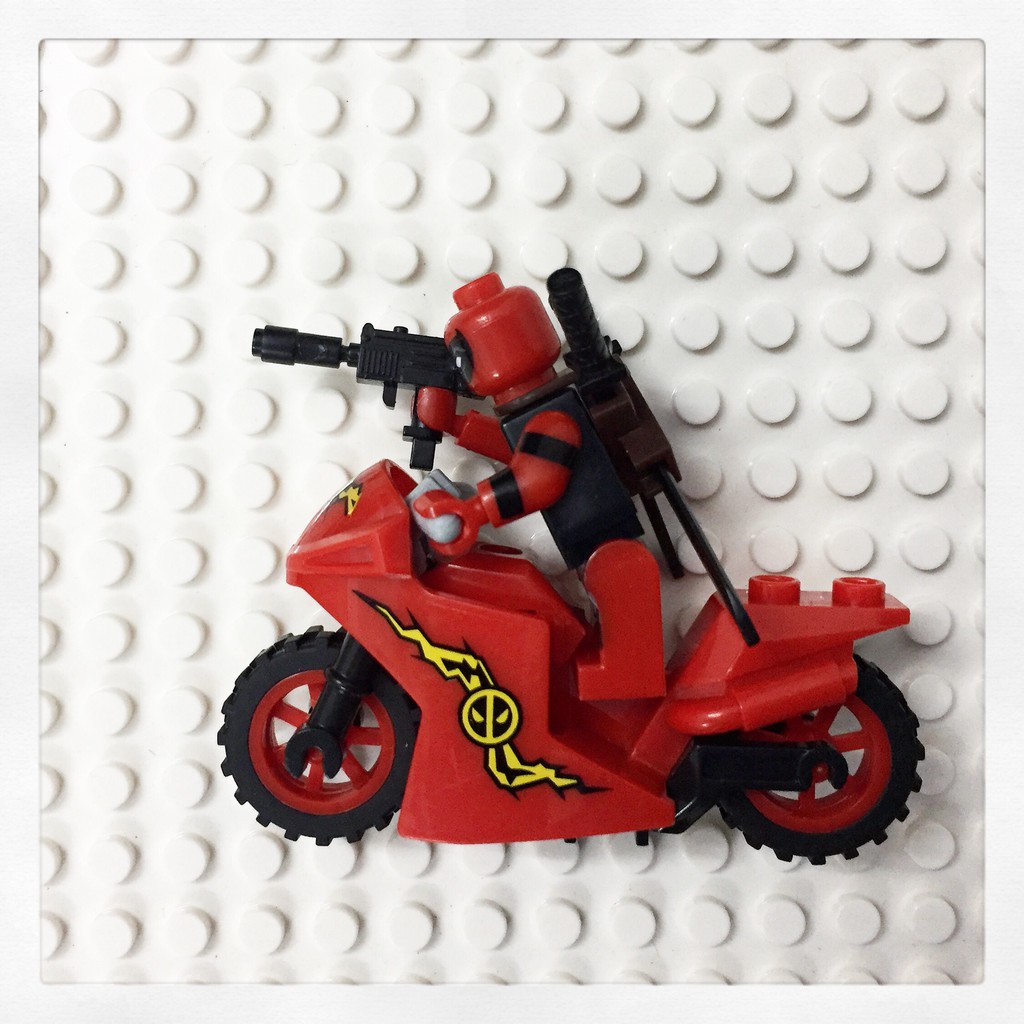 Deadpool kèm xe moto Đồ chơi lắp ráp xếp hình mô hình Siêu anh hùng Super heroes KF656 MG0188
