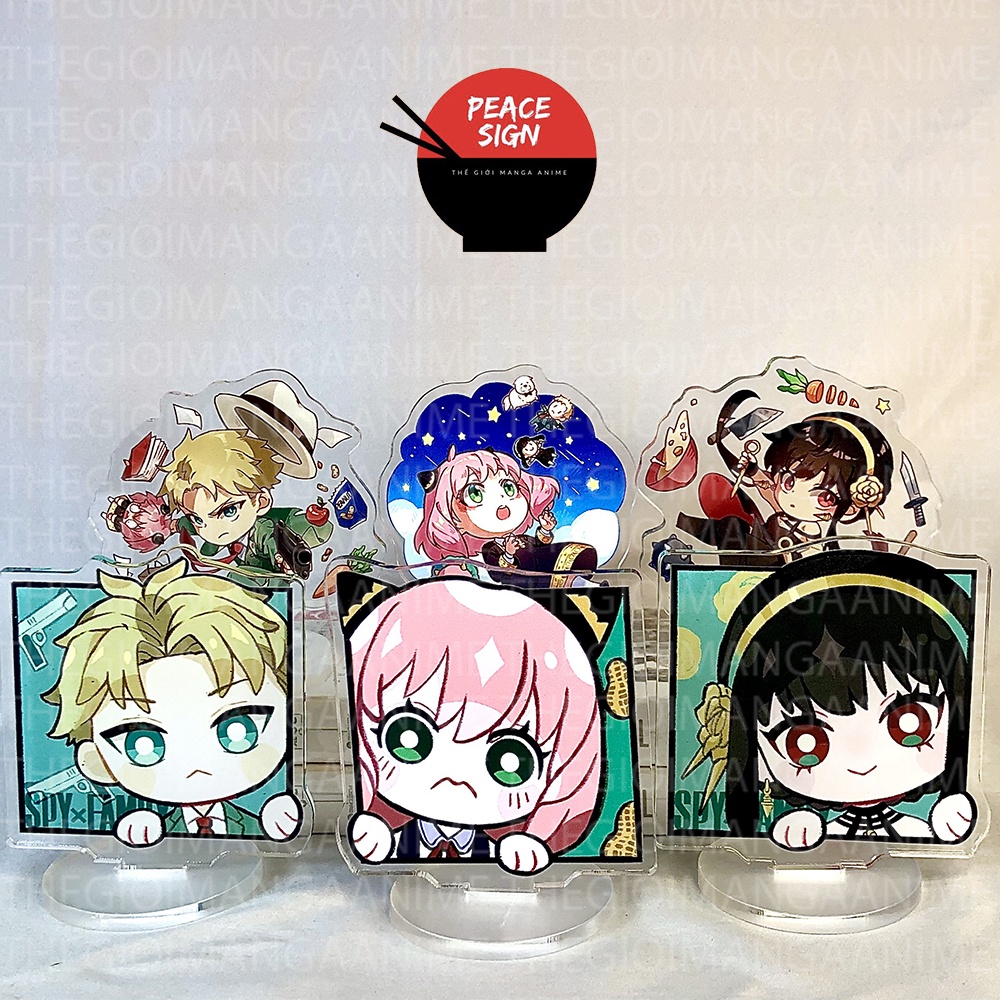 Standee Mini SPY X FAMILY Gia Đình Điệp Viên tượng acrylic anime mica chibi trang trí trưng bày mô hình
