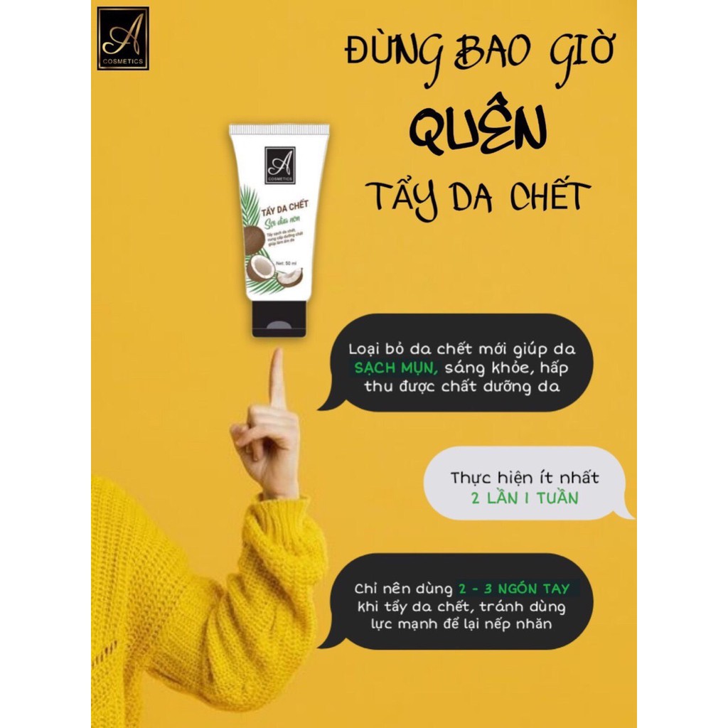 Tẩy Da Chết Sợi Dừa Non - Dành cho Face - GIúp làm sạch da chết