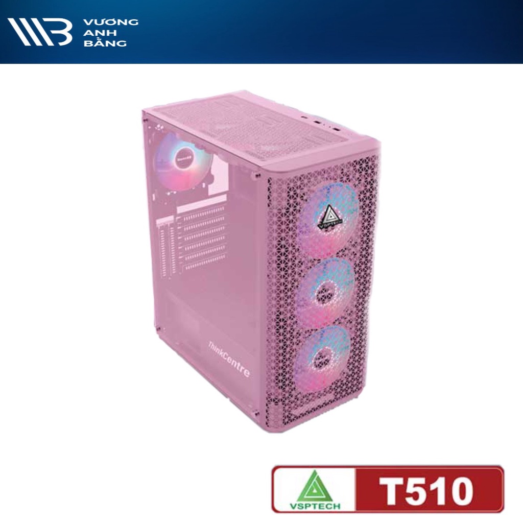 Thùng máy/ Vỏ Case VSP Gaming T510 Pink (No Fan)