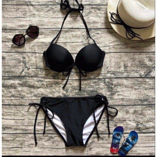 Bikini 2 Mảnh Nơ Ngực Cột Lưng Nhiều Màu, Đồ Bơi Tam Giác Gọng Mút Dày Gợi Cảm [Ảnh Chụp Thật] - OS021