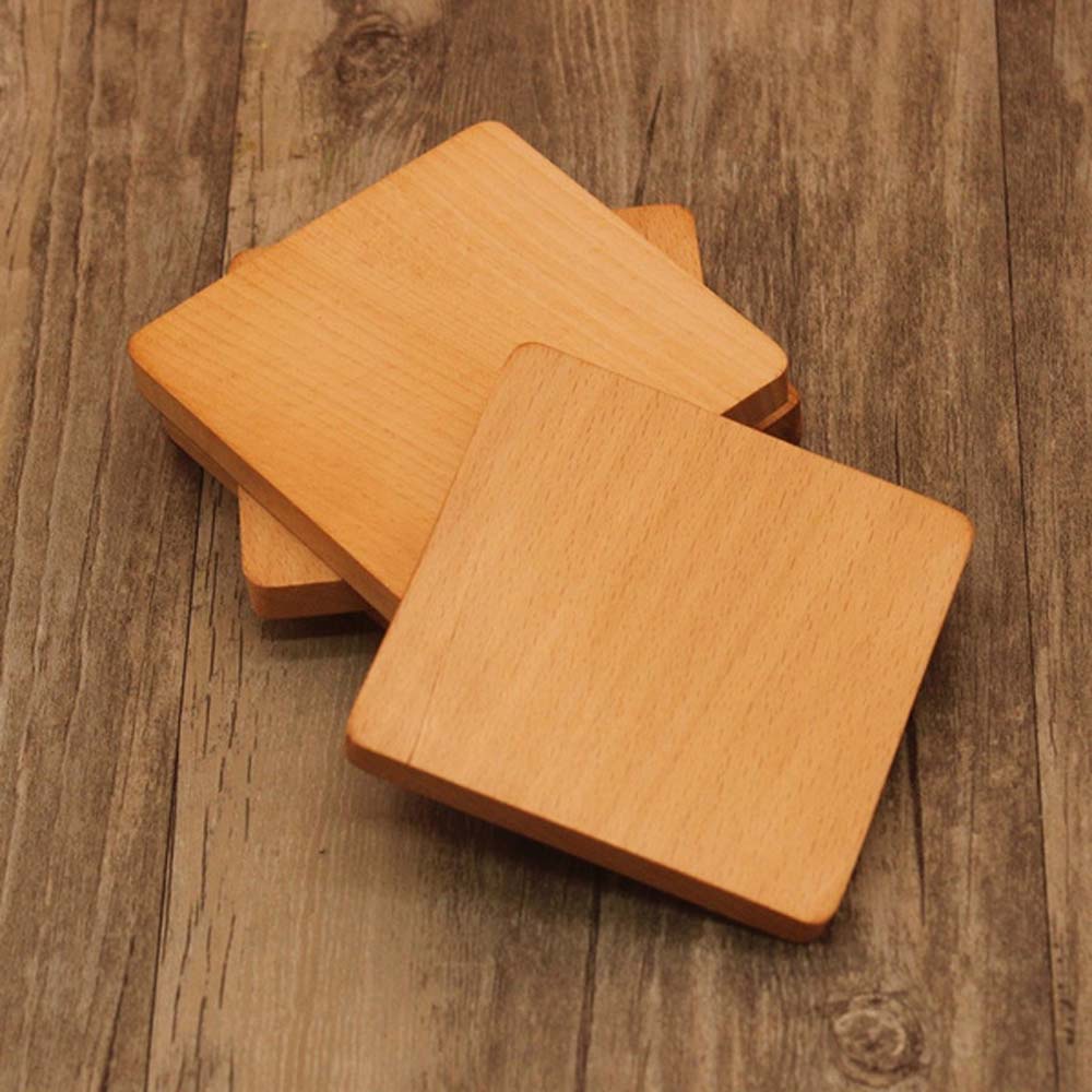 Miếng lót ly bằng gỗ óc chó cách nhiệt tiện dụng cho tô/ly cà phê hình tròn/vuông trang trí nhà cửa đẹp mắt