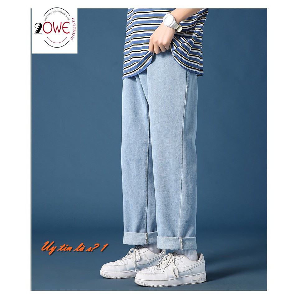 Quần jeans Baggy, quần bò nam, dáng ống suông, rộng nam TR01 style hàn quốc