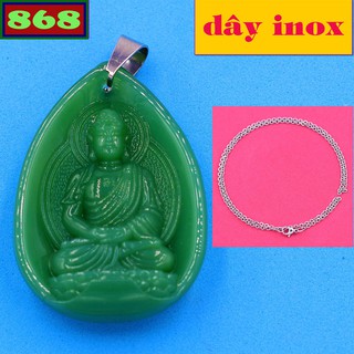 Mặt Phật Dược sư đá xanh 4 cm
