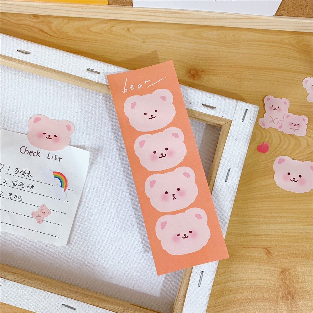 Giấy ghi chú in hình gấu mini dễ thương trang trí thủ công