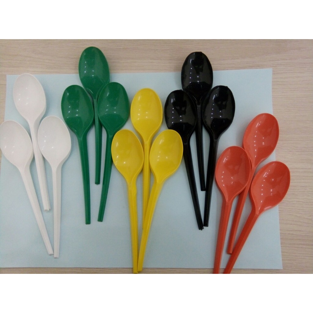 100 muỗng nhựa dùng 1 lần 15cm ăn xôi chè, bánh, súp tiện lợi - Plastic spoon