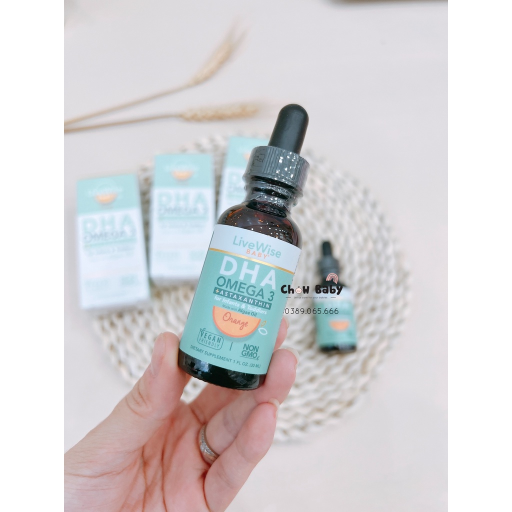 DHA Omega-3 Thuần Chay Non GMO LiveWise Mỹ cho bé từ sơ sinh